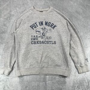 Crooks & Castles Sweatshirt Men's Large Gray Fleece Lined Pullover Y2K